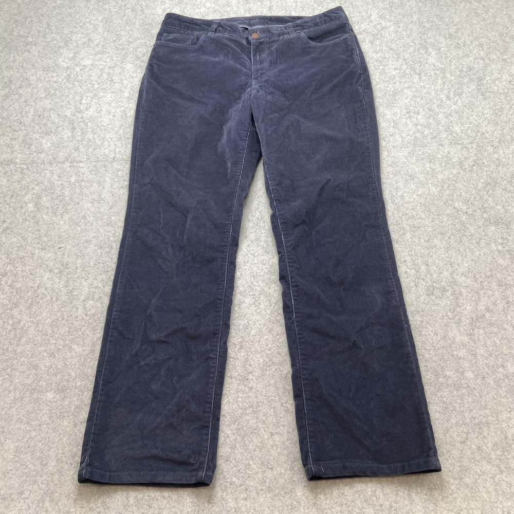 L.L. Bean Pants Womens 10 Petite (33x27) Blue Corduroy Favorite Fit Straight